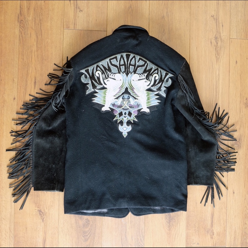 Kansai Yamamoto Suede/Wool Fringe Jacket  M Japan